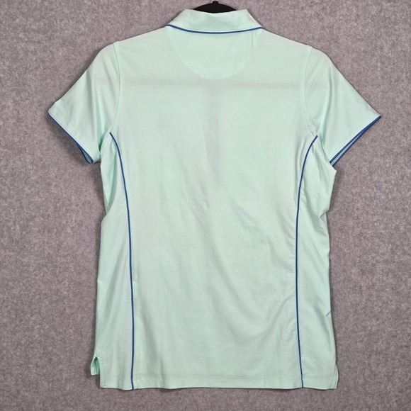 Magnolia Lane Tech Women Small Masters Golf Polo Shirt Light Aqua Blue Short Slv - Picture 3 of 6